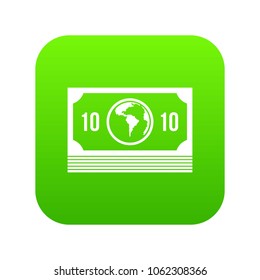 Money stack icon digital green for any design isolated on white vector illustration
