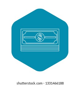 Money stack icon. Outline illustration of money stack vector icon for web