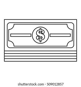 Money stack icon. Outline illustration of money stack vector icon for web