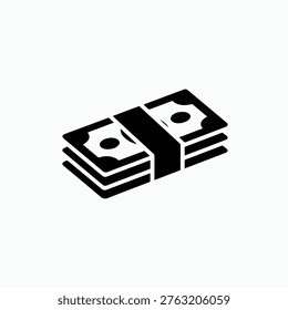 Money Stack Icon, Vector Money Cash Icon Logo, Money, Cash, Wealth, Payment Line Icon