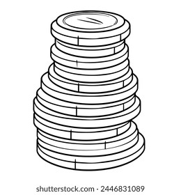 Money stack outline symbol, perfect for banking or investment graphics.