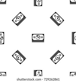 Money stack pattern repeat seamless in black color for any design. Vector geometric illustration