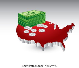 icono de pila de dinero rojo estados unidos