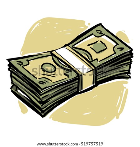 Money Stack Sketch Stock Vector (Royalty Free) 519757519 - Shutterstock
