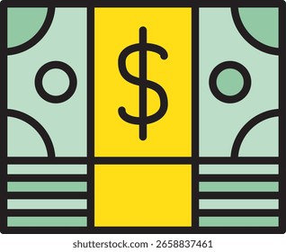 Money Stack Vector Icon: Finance and Investment Concept