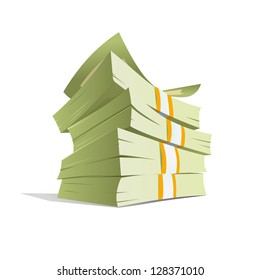 Money Stack Vector Illustration. Isolated