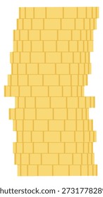 Pilha de dinheiro. Símbolo de riqueza. Pilha de moedas de ouro
