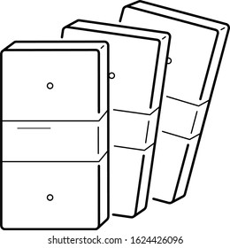Money stacks of banknotes. Vector outline icon.