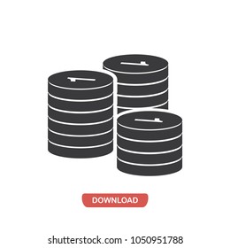Money stacks vector icon 