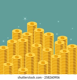 Money staircase. Vector illustration.