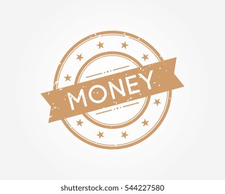 money. stamp sign brown
