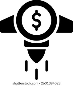 Money Startup Icon Glyph Vector Illustration