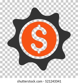 Money Sticker icon. Vector pictogram style is a flat symbol, color, chess transparent background. Designed for software and web interface toolbars and menus.