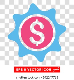 Money Sticker vector icon. Image style is a flat pink and blue pictograph symbol.