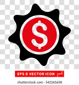 Money Sticker vector icon. Image style is a flat intensive red and black pictograph symbol.