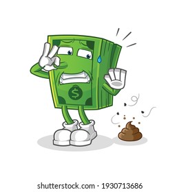 money with stinky waste illustration. character vector