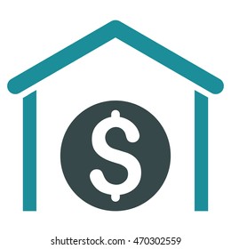 Money Storage icon. Vector style is bicolor flat iconic symbol with rounded angles, soft blue colors, white background.