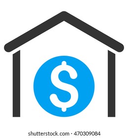 Money Storage icon. Vector style is bicolor flat iconic symbol with rounded angles, blue and gray colors, white background.