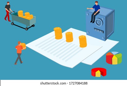 Money Storage Problem Isometric Vector Image