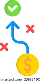 Money Strategy Icon Flat Vector Illustration
