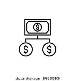 Money structure icon illustration line style