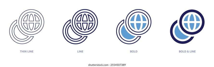 Money struggles icon in 4 different styles. Thin Line, Line, Bold, and Bold Line. Duotone style. Editable stroke.