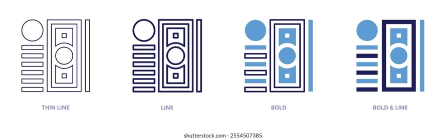Money suggestions icon in 4 different styles. Thin Line, Line, Bold, and Bold Line. Duotone style. Editable stroke.