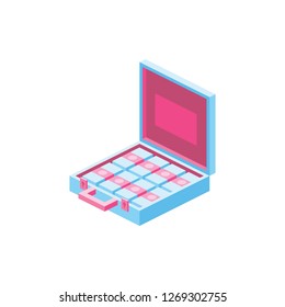 Money suitcase 3D Vector Isometric icon