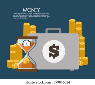 Money and suitcase icon design, vector illustration