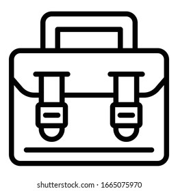 Money suitcase icon. Outline money suitcase vector icon for web design isolated on white background