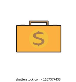 Money suitcase icon vector