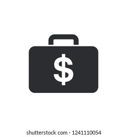 Money Suitcase Icon Vector Template