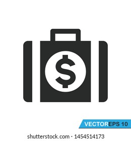money suitcase icon vector template