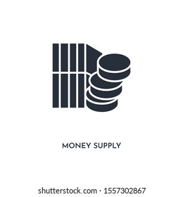 money supply icon. simple element illustration. isolated trendy filled money supply icon on white background. can be used for web, mobile, ui.