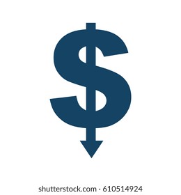 money symbol with arrow isolated icon