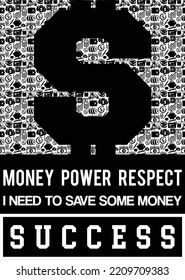 Money symbol. Art for t-shirt or poster. I need to save some money