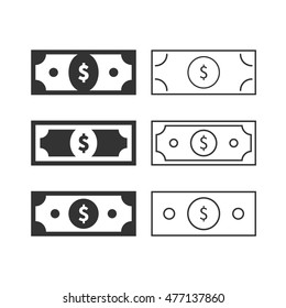 Money symbol. Dollar icon. Simple, flat style. Graphic vector illustration