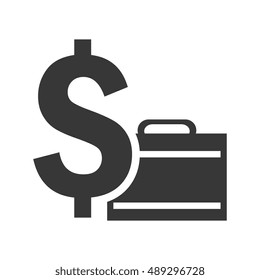 money symbol with executive briefcase