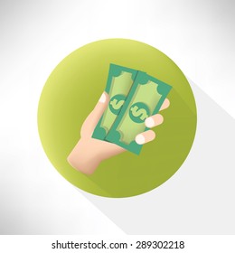 Money symbol icon,flat design,clean vector