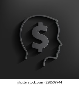 Money symbol on black background,clean vector