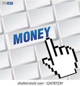 Money symbol on keyboard,vector