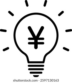 Money symbol on light bulb