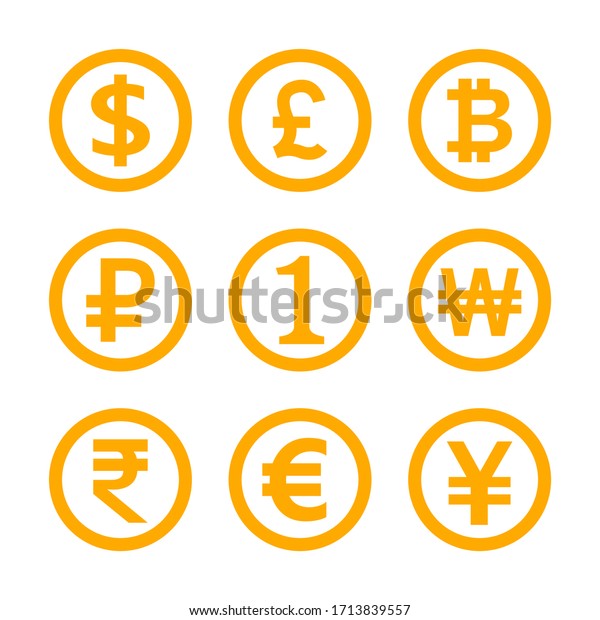 Money Symbol Set Isolated On White Stock Vector (Royalty Free ...