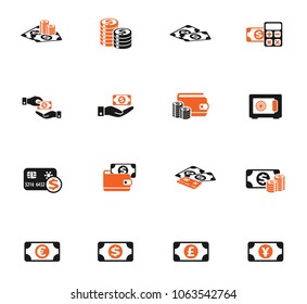money symbols color vector icons for web and user interface design