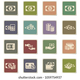 money symbols vector icons for web and user interface design