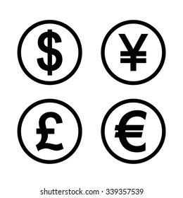 Money symbols . Vector illustration