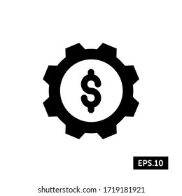 Money System Icon, Money Gear Sign/Symbol Vector