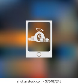 Money in the tablet icon.