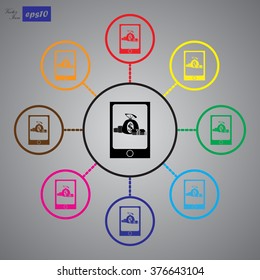 Money in the tablet icon.