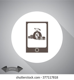 Money in the tablet icon.